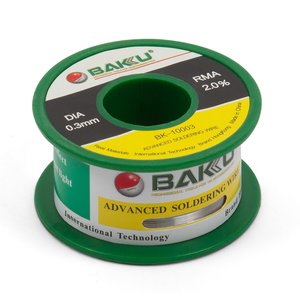 Припій BAKU BK 10003, Sn 97% , Ag 0,3%, Cu 0,7%, флюс 2%, 0,3 мм, 50 г