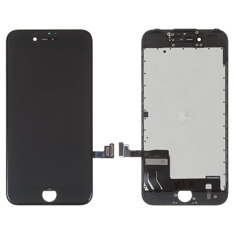Дисплей для iPhone 7, чорний, з рамкою, Оригінал переклеєне скло 