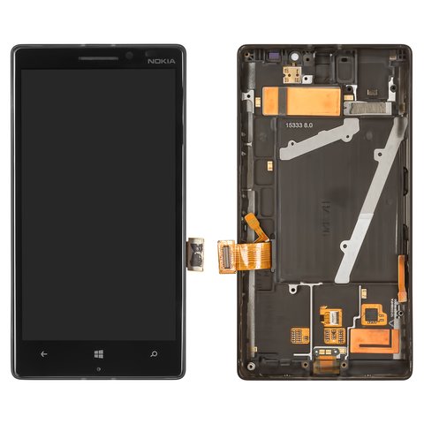 Дисплей для Nokia 930 Lumia, чорний, з рамкою