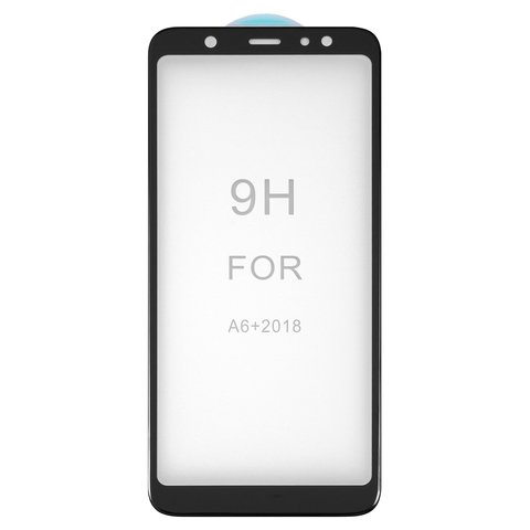 Защитное стекло All Spares для Samsung A605 Dual Galaxy A6+ 2018 , J810 Galaxy J8 2018 , 5D Full Glue, черный, cлой клея нанесен по всей поверхности