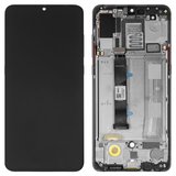 Дисплей для Xiaomi Mi 9, черный, с рамкой, Оригинал (переклеено стекло), M1902F1G