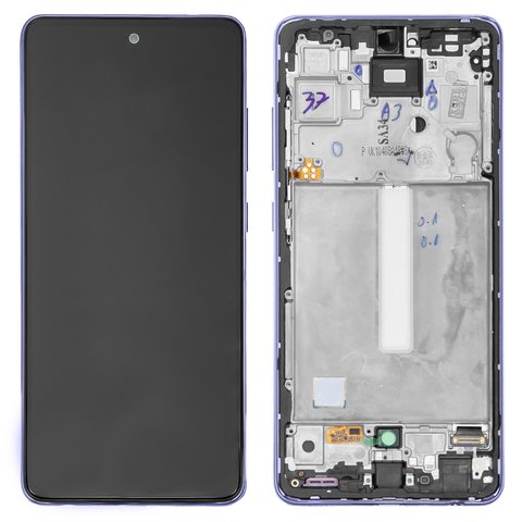 Дисплей для Samsung A525 Galaxy A52, A526 Galaxy A52 5G, фіолетовий, з рамкою, Original, сервісне опаковання, original glass, #GH82 25524C