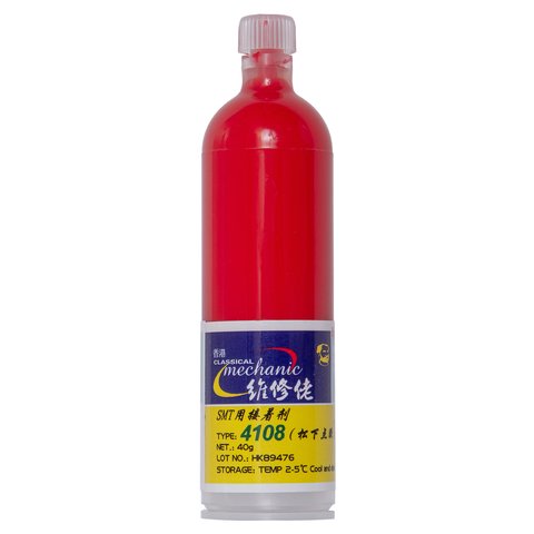 Клей Mechanic 4108, красный, для SMT, 40 г, compound