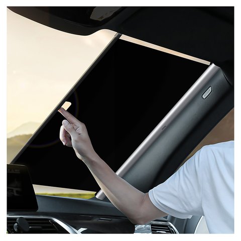 Автомобильная противосолнечная штора Baseus Close Front Window, серебристая, с вакуумной присоской, 64 см, #CRZYD B0S