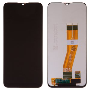 Дисплей для Samsung A037G Galaxy A03s, чорний, без рамки, High Copy, з жовтим шлейфом, 162x72 mm 
