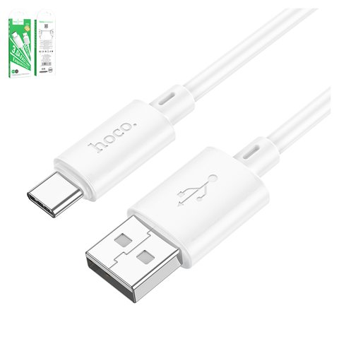 USB кабель Hoco X88, USB тип C, USB тип A, 100 см, 3 A, белый, #6931474783356