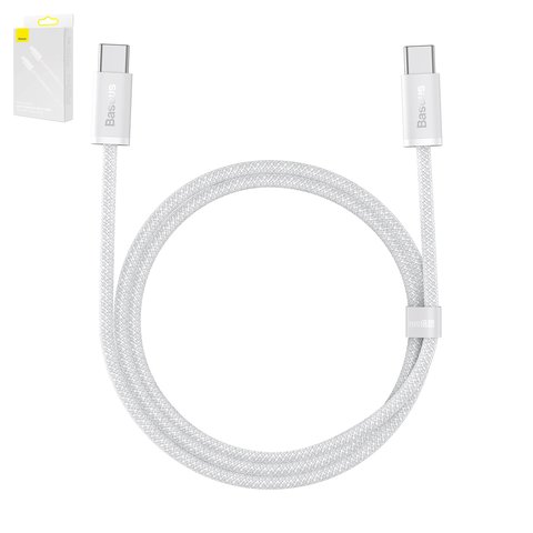 USB кабель Baseus Dynamic Series, 2xUSB тип C, 100 см, 100 Вт, белый, #CALD000202