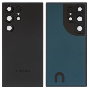 Задня панель корпуса для Samsung S928 Galaxy S24 Ultra, чорна, із склом камери, titanium black