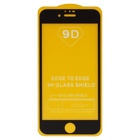Защитное стекло для Apple iPhone 6, iPhone 6S, совместимо с чехлом, Full Glue, без упаковки , черный, cлой клея нанесен по всей поверхности
