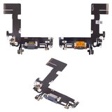 Шлейф для iPhone 13, коннектора зарядки, синий, с микрофоном, High Copy