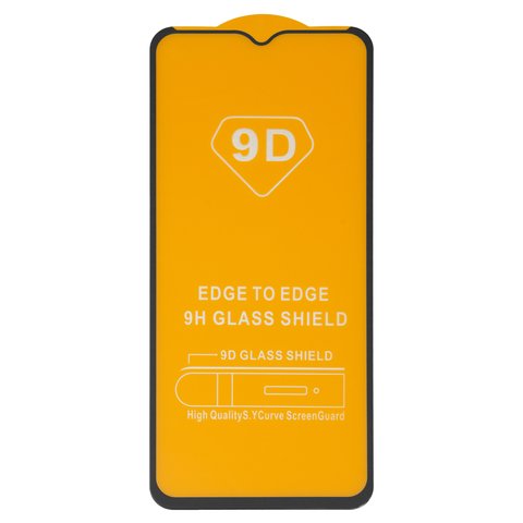 Защитное стекло для Realme C51, C53 NFC, совместимо с чехлом, Full Glue, без упаковки , черный, cлой клея нанесен по всей поверхности