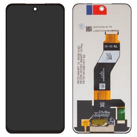 Дисплей для Infinix Hot 60 X6726 , Smart 10 X6725 , Smart 10 Plus X6725B , черный, без рамки, High Copy