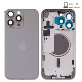 Корпус для iPhone 15 Pro Max, сірий, з тримачем SIM-карти, з боковими кнопками, Original (PRC), EU Version, natural titanium
