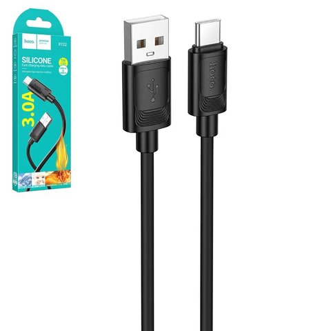 USB кабель Hoco X122, USB тип C, USB тип A, 100 см, 3 A, черный, #6942007662222