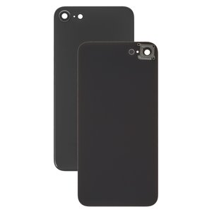 Housing Back Cover compatible with iPhone 8, black, with camera lens, small hole 