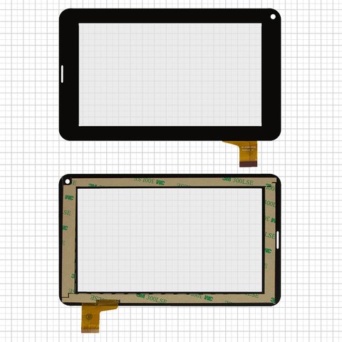 Touchscreen compatible with China Tablet PC 7"; Freelander PD200, black, 186 mm, 30 pin, 111 mm, capacitive, 7"  #DH 0703A1 FPC04 L20130705 HK70DR2009 PB70A8508 FM703906KA FM703906KD YL CG015 FPC A3 DR7 M7S WJ WJ1659 FPC V1.0