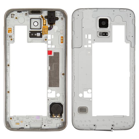 Средняя часть корпуса для Samsung G900H Galaxy S5, серебристая