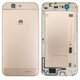 Housing Back Cover compatible with Huawei Ascend G7, (golden, without SIM card tray, with side button)