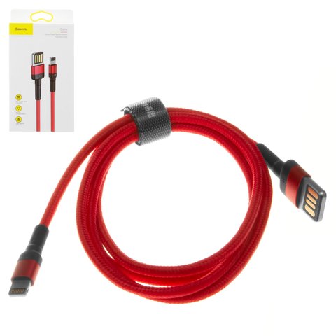 Cable USB Baseus Cafule, USB tipo A, Lightning, 100 cm, 2.4 A, rojo, #CALKLF G09