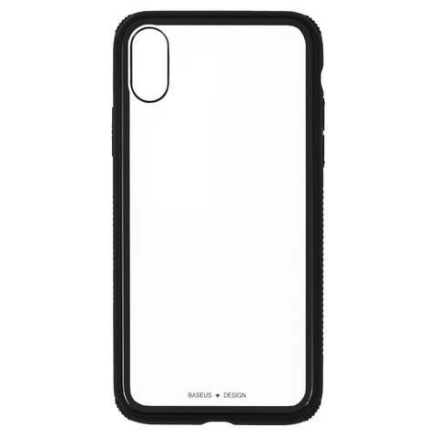 Case Baseus compatible with Apple iPhone XS, black, transparent, plastic  #WIAPIPH58 YS01
