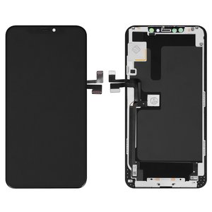 LCD compatible with iPhone 11 Pro Max, black, with frame, Original PRC , Self welded OEM 