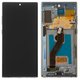 LCD compatible with Samsung N975F Galaxy Note 10 Plus, (silver, with frame, original (change glass) )