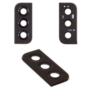 Camera Lens compatible with Samsung S906B Galaxy S22 Plus 5G, black, with frames 