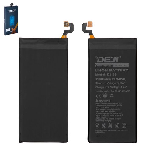 Batería Deji EB BG920ABE puede usarse con Samsung G920 Galaxy S6, Li ion, 3.85 V, 3100 mAh