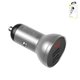 Car Charger Baseus Digital Display Dual SCP, (silver, with LCD, 4.8 A, 2 outputs, 12-24 V) #CCBX-0S