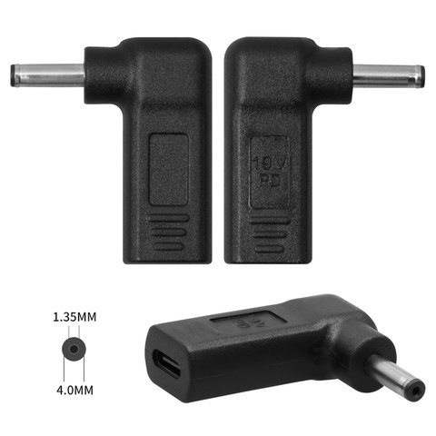 Adaptador de carga para el disparador de PD puede usarse con ordenadores portátiles, 19 V, USB tipo C, d 4,0 mm, d 1.35 mm