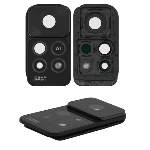 Camera Lens compatible with Xiaomi Redmi Note 11 Pro 5G, black, with frames 