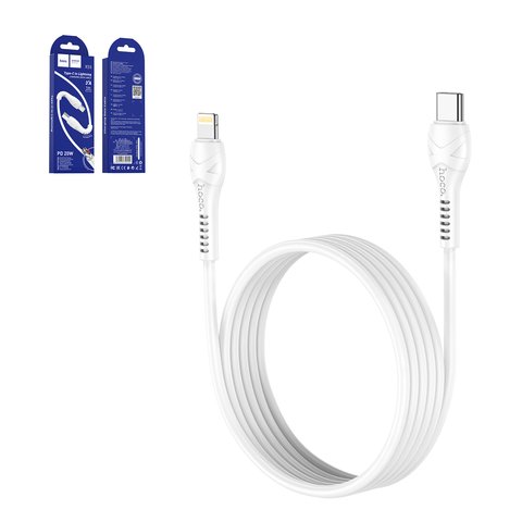Cable USB Hoco X55, USB tipo C, Lightning, 100 cm, 20 W, 3 A, blanco, #6931474740144