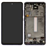 LCD compatible with Samsung A525 Galaxy A52, A526 Galaxy A52 5G, (purple, with frame, High Copy, (OLED 6,42"))
