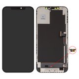 LCD compatible with iPhone 12 Pro Max, (black, with frame, HC, without IC, (OLED), GX OEM hard)
