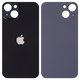 Housing Back Cover compatible with iPhone 13, (black, no need to remove the camera glass, Original (PRC), big hole)