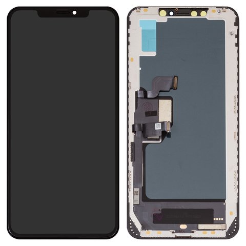 LCD compatible with iPhone XS Max, black, with frame, AAA, TFT , ZY, LTPS FHD 