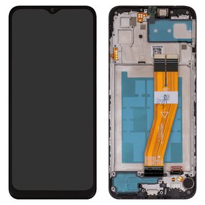 Pantalla LCD puede usarse con Samsung A035F Galaxy A03, negro, con marco, Box 