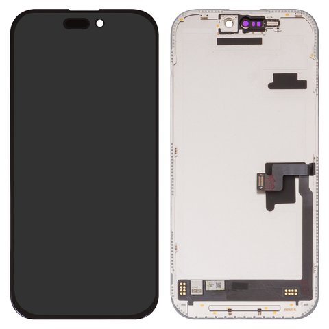 LCD Wextom compatible with iPhone 16 Pro, black, with frame, HC, without error, OLED  soft, Diagnosable, 120Hz 