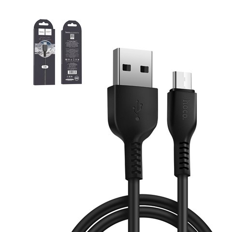 USB дата кабель Hoco X20, USB тип C, USB тип A, 100 см, 2,4 А, чорний