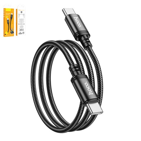 USB дата кабель Hoco X89, 2xUSB тип C, 100 см, 60 Вт, черный