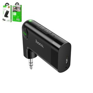 FM трансмиттер Hoco E53, черный, с кнопкой, TRS 3.5 мм, micro USB тип B, #6931474729750