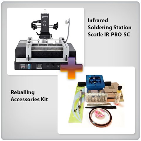 Infrared BGA Rework Station Scotle IR PRO SC + Reballing Accessories Kit