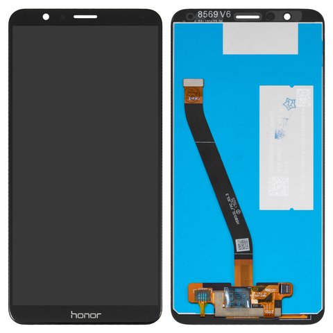 LCD compatible with Huawei Honor 7X, black, Logo Honor, without frame, High Copy, BND L21 