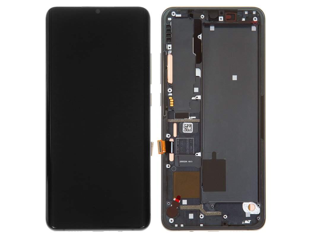 LCD compatible with Xiaomi Mi Note 10, (black, with frame