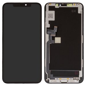 LCD compatible with iPhone 11 Pro Max, black, with frame, HC, without IC, OLED , GX OEM hard 