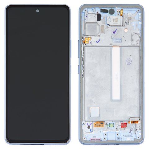LCD compatible with Samsung A536 Galaxy A53 5G, dark blue, with frame, Original, service pack #GH82 28025C