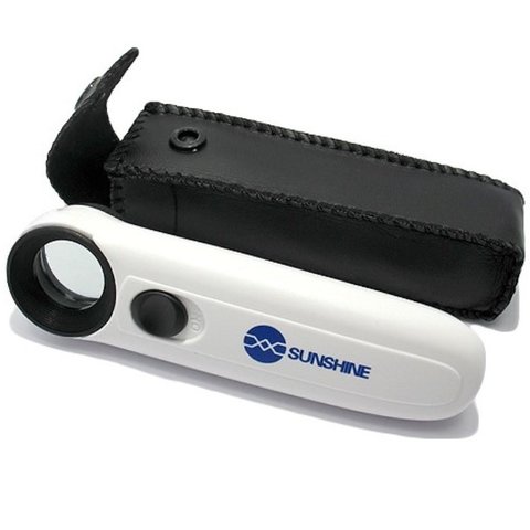 Handheld Magnifier Sunshine MG6B 1B, with backlight, 40X 