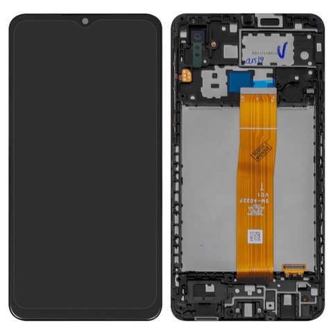 LCD compatible with Samsung A022F Galaxy A02, black, with frame, Original PRC , A022F V0.1 1540417300