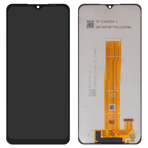 LCD compatible with Samsung A022F Galaxy A02, A125F Galaxy A12, A326 Galaxy A32 5G, black, without frame, with yellow cable, Box SM A022F V01