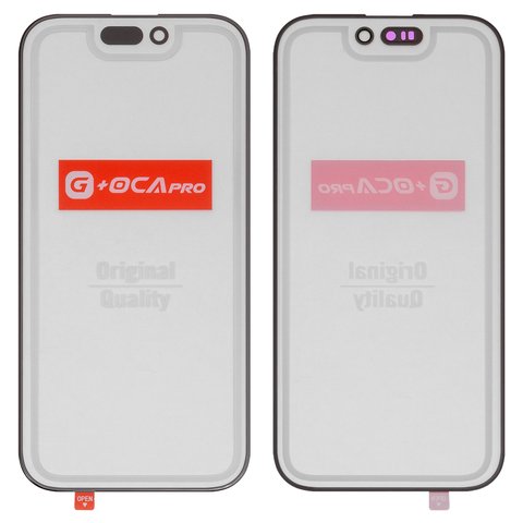 Housing Glass G+OCA PRO compatible with iPhone 16 Pro, with OCA film, black 